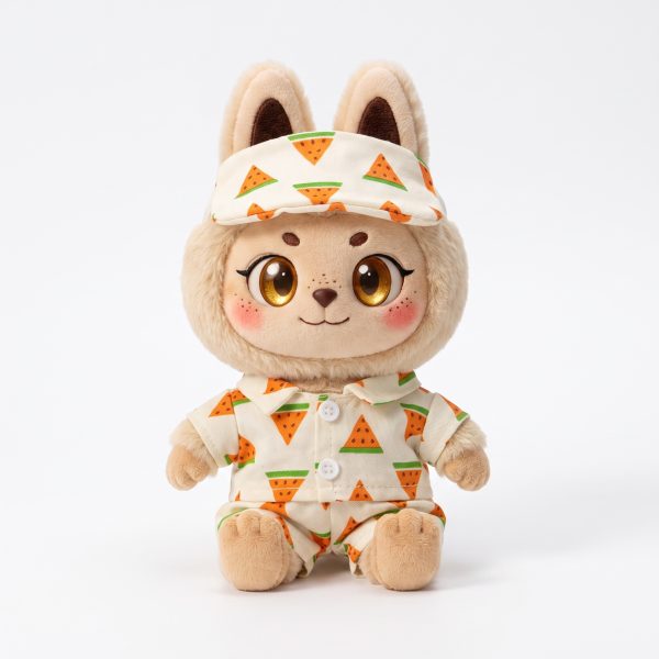 Watermelon Print Pyjama Hood Set Fits Labubu 17cm Plush