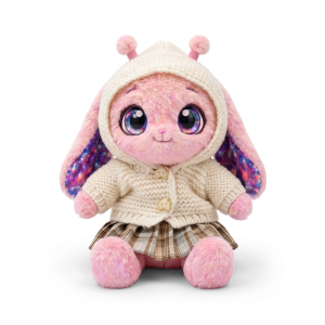 Cream Knit Hooded Cardigan Fits Jellycat 18cm Plush