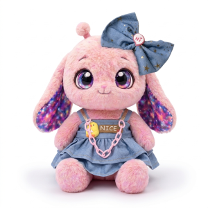 Denim Bow Pinafore Set Fits Jellycat 18cm Plush