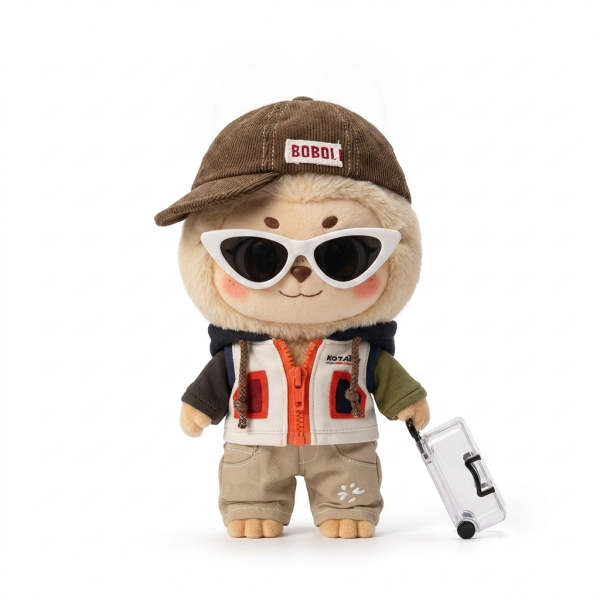 Traveller Cap Jacket Set Fits Labubu 17cm Plush