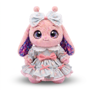 Grey Lace Bow Dress Fits Jellycat 28cm Plush