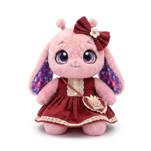 Burgundy Velvet Lace Dress Fits Jellycat 28cm Plush